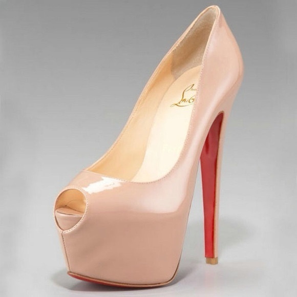 Christian Louboutin Shoes - CHRISTIAN LOUBOUTIN |  ‘Highness’ Nude Patent Calf Stilettos